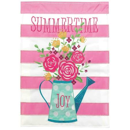 RECINTO 13 x 18 in. Double Applique Summertime Joy Polyester Garden Flag RE3463928